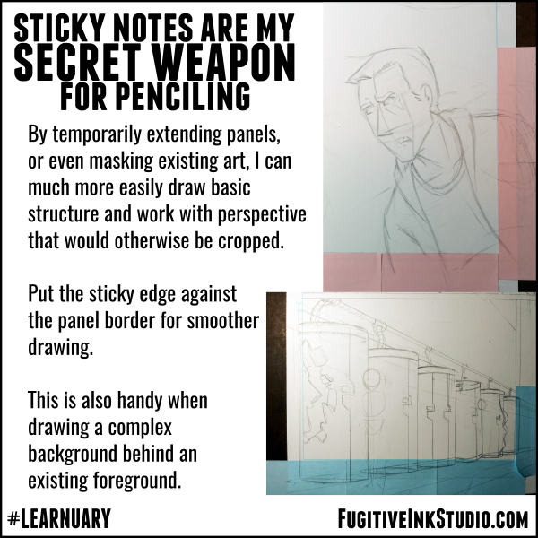 Sticky notes penciling tip
